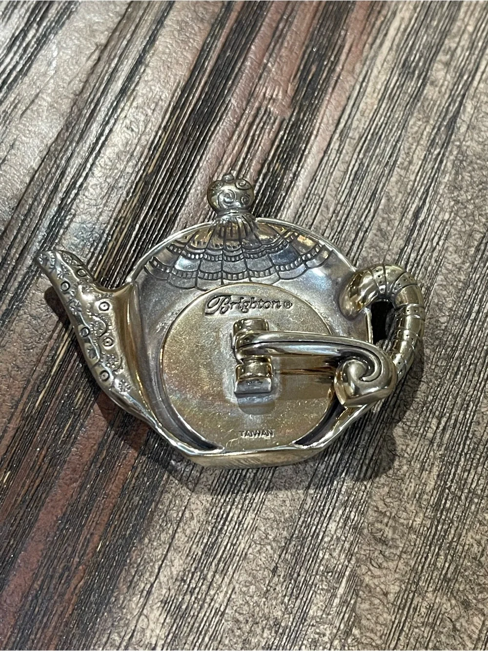 Brighton Silver Teapot Wall Clock